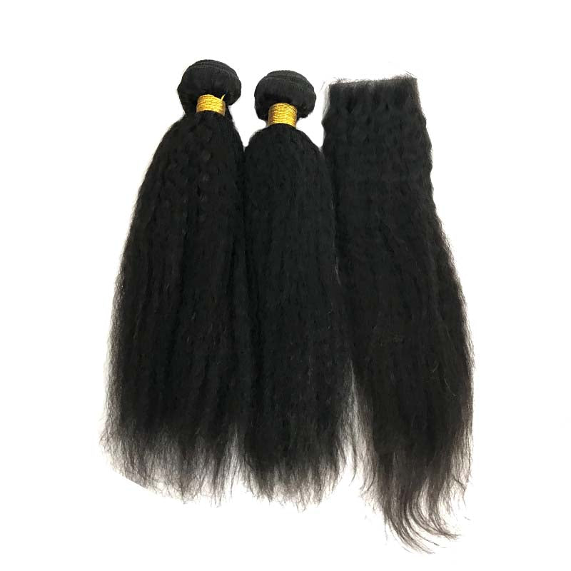 kinky straight hair with closure