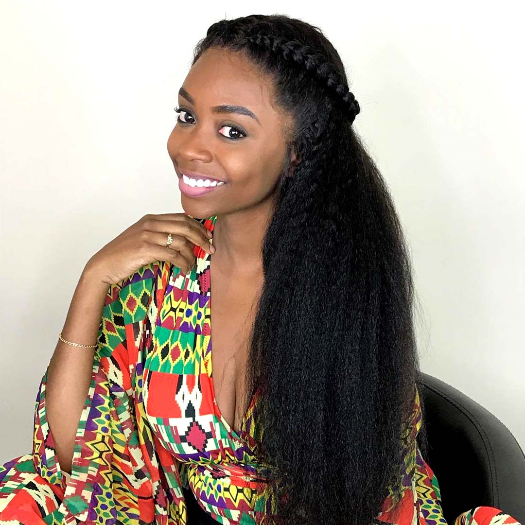 kinky straight hair with lace closure