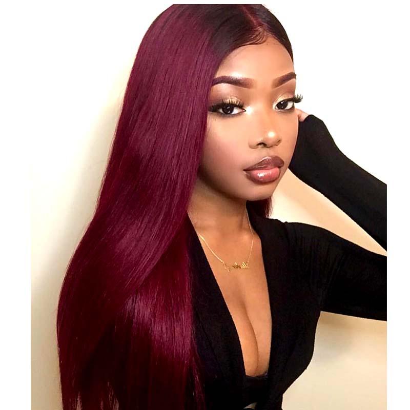 1B99J straight human hair bundles for black women