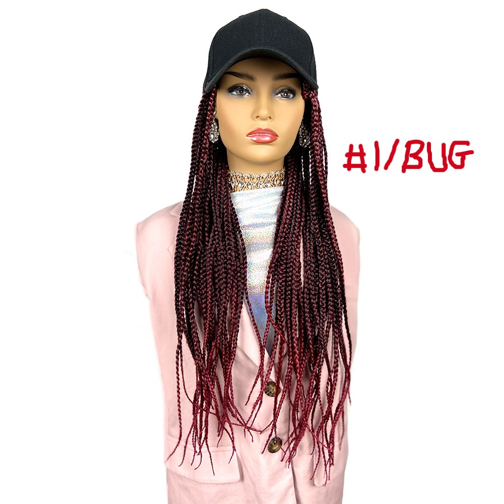 Baseball Cap With Hair Long Ombre Braided Box Braids .
