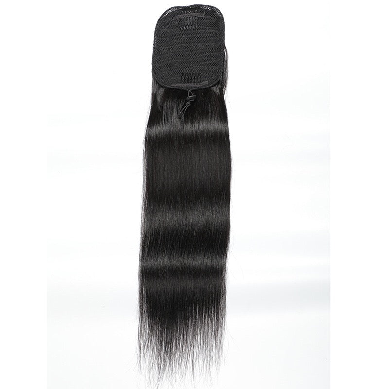 Black Brazilian hair straight ponytail