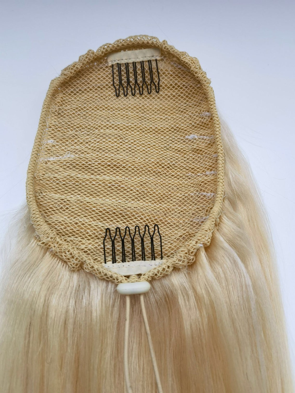 Blonde Human Hair Drawstring Ponytail Straight Hair for african American