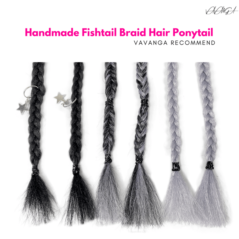 BraidedHairExtensions6pcs-gray-1