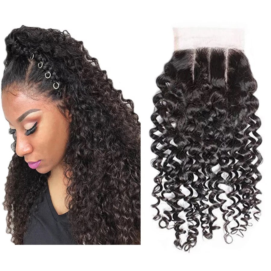 kinky curl lace closure 3part