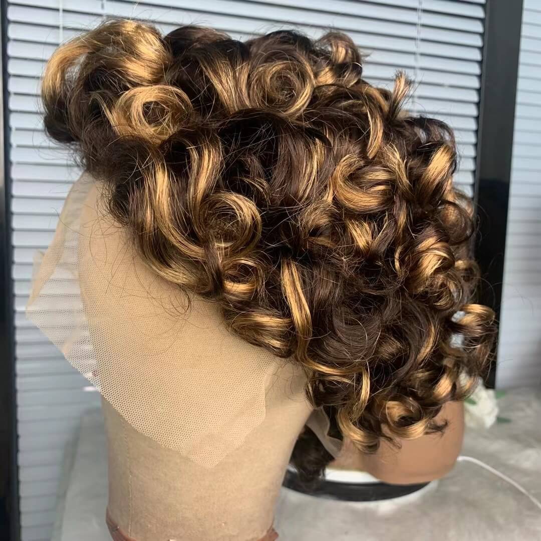 Highlight Loose Wave Human Hair Lace Wig For African American