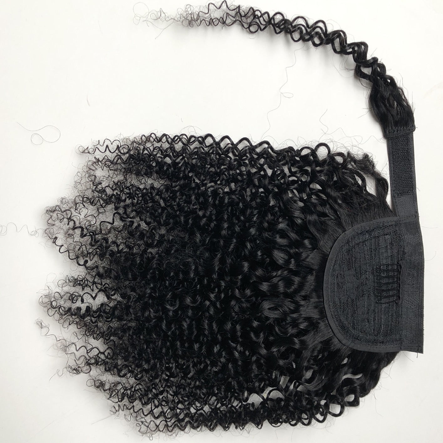 Human Hair Kinky Curl Clip-in Ponytail Black Curly Ponytail Extension