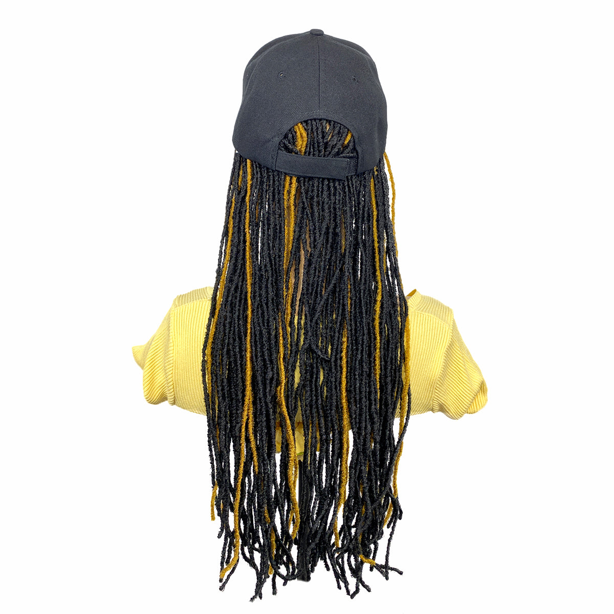 20inch Long Black Baseball Cap With Micro Dreadlock Braids Hat Wigs for Black Women(#P1B27, 20″)
