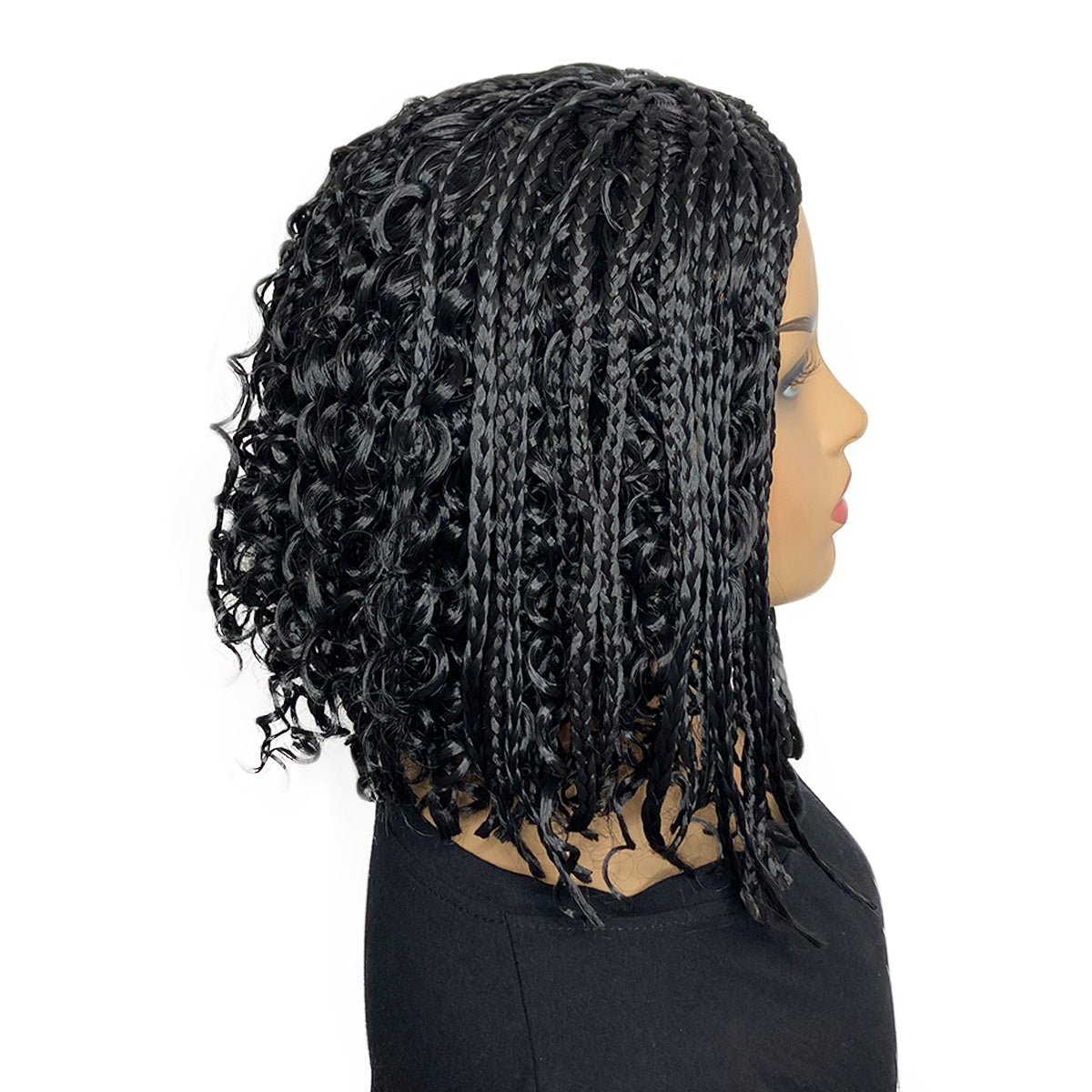 Short Box Braided Bob Wig 14inch Curly Box Braid Wig for Women