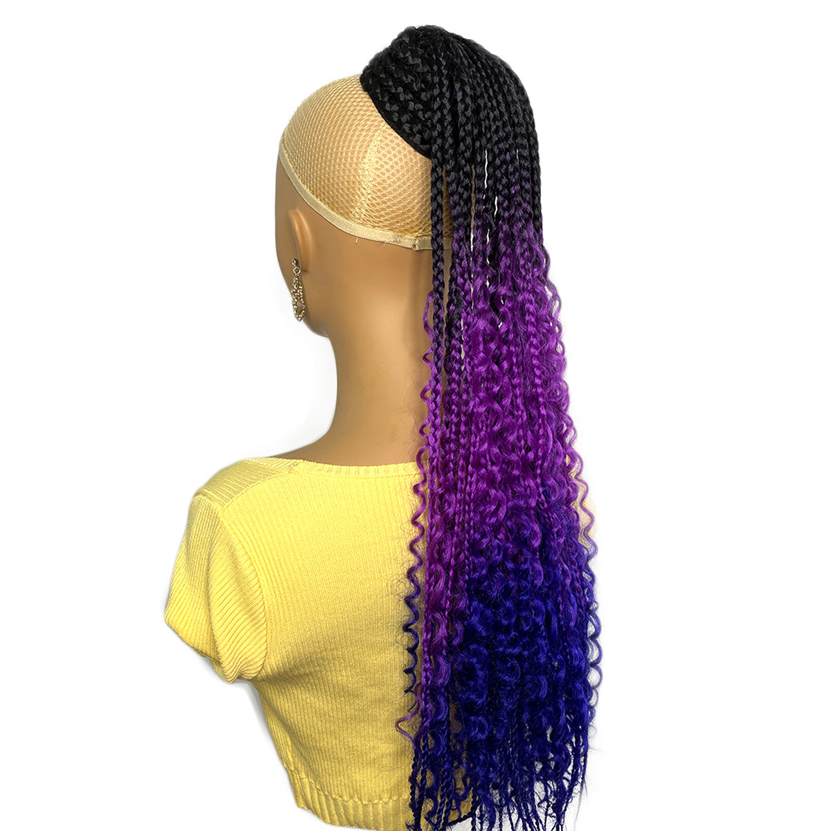 Ombre Braided Ponytail Drawstring Box curly Braid