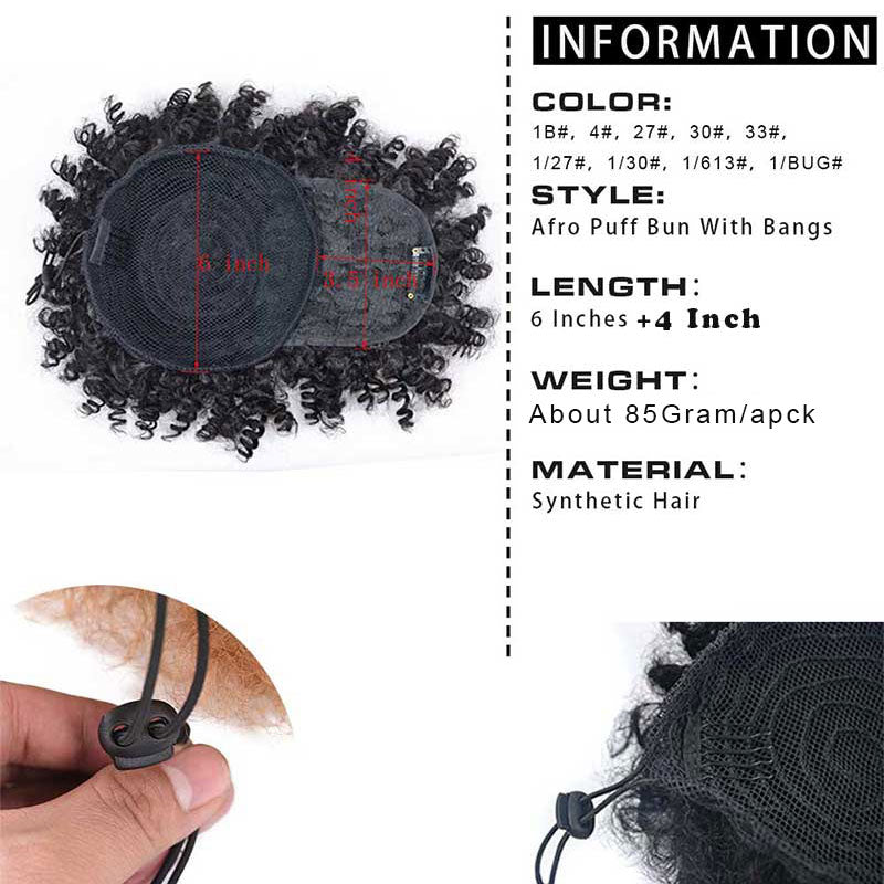 short Afro Puff With Bangs