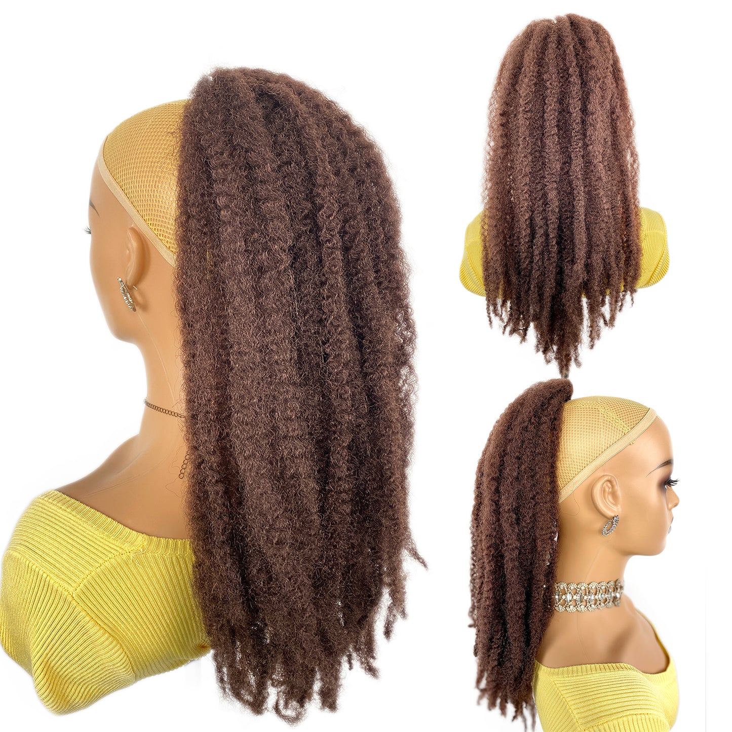 Marley Hair Drawstring Ponytail 18inch Afro Kinky Jamaican Twist Ponytail