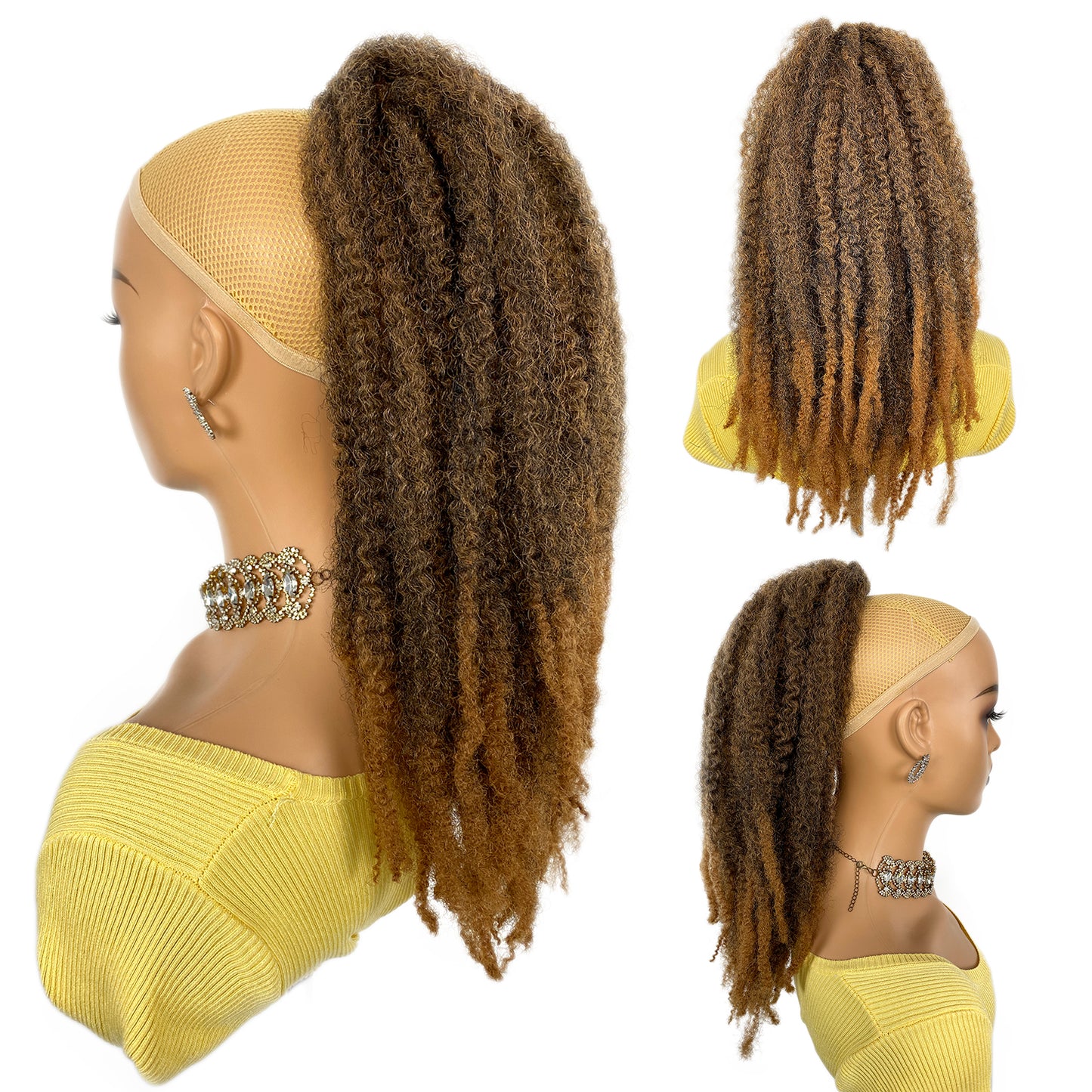 Marley Hair Drawstring Ponytail 18inch Afro Kinky Jamaican Twist Ponytail