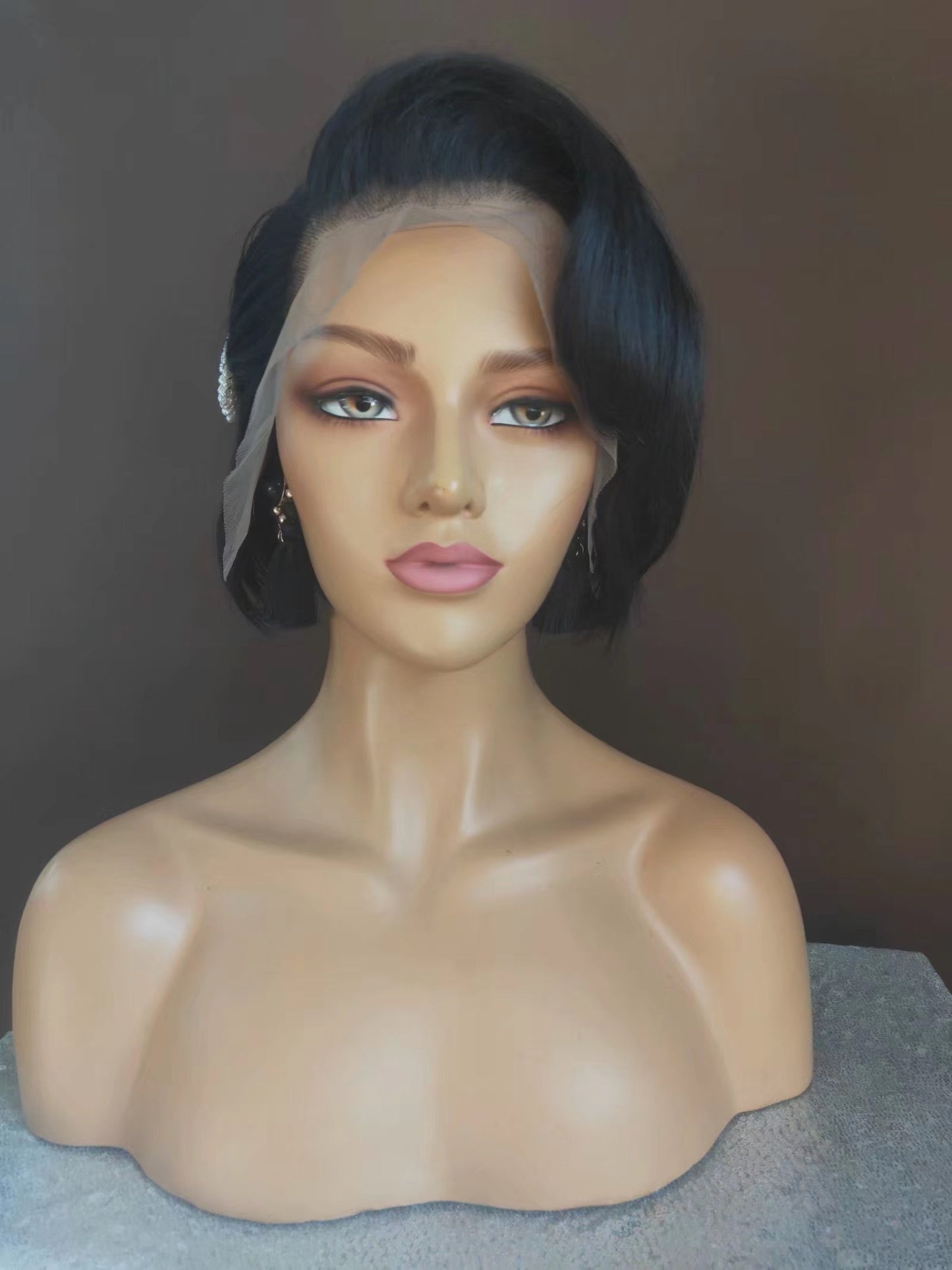 Short Pixie Cut Bob Wig Human hair Lace Frontal Wig for African American