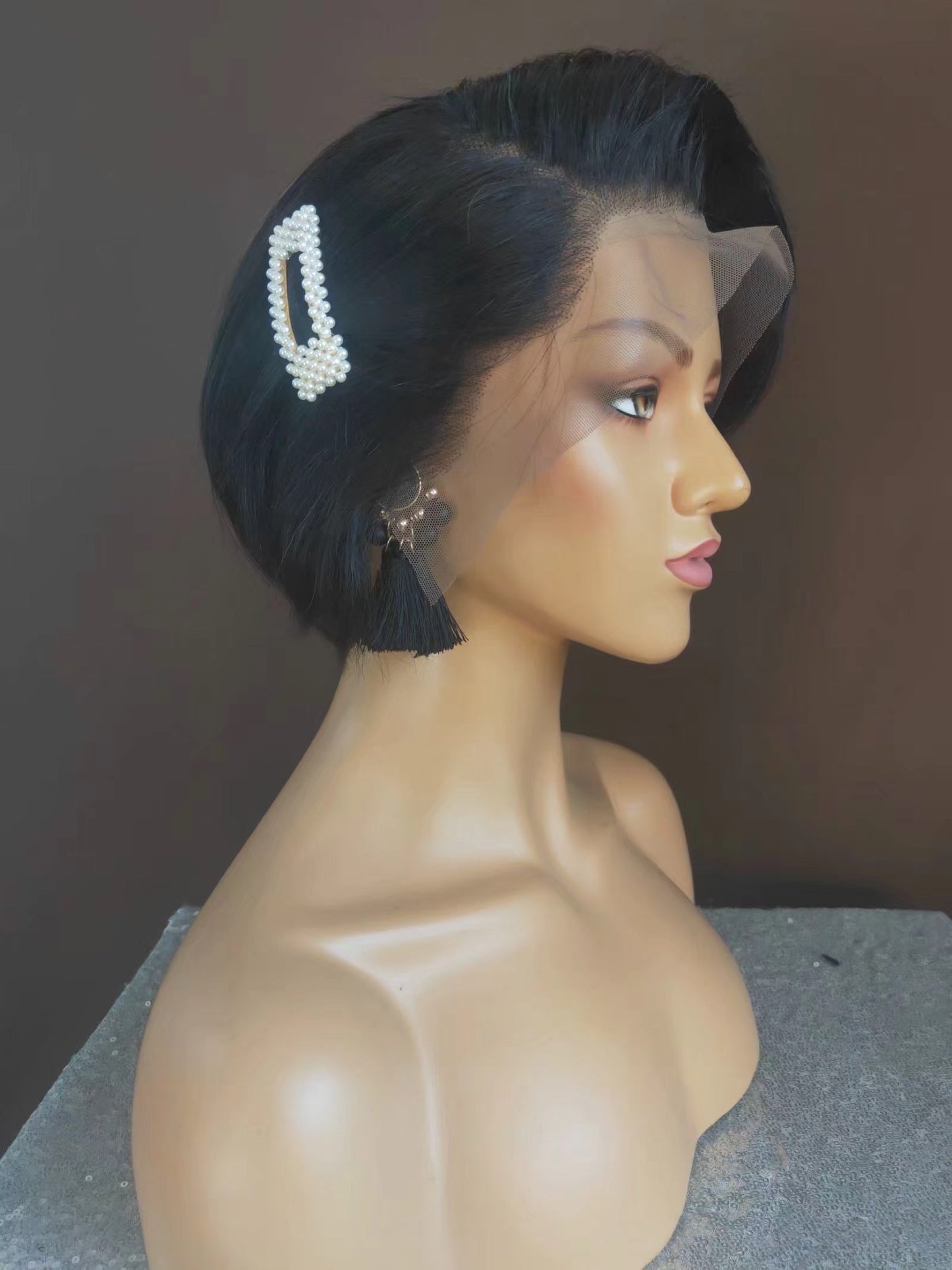 Short Pixie Cut Bob Wig Human hair Lace Frontal Wig for African American