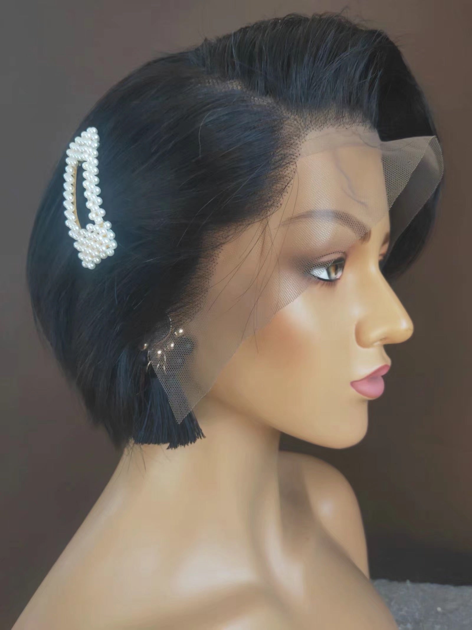 Short Pixie Cut Bob Wig Human hair Lace Frontal Wig  for African American