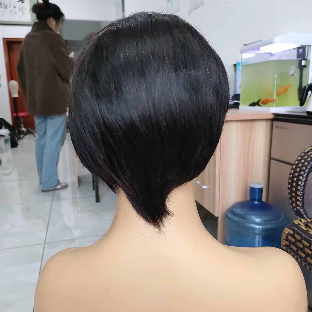 Straight Pixie Cut Human Hair Wig 13x4 Lace Frontal Wig for Black Women