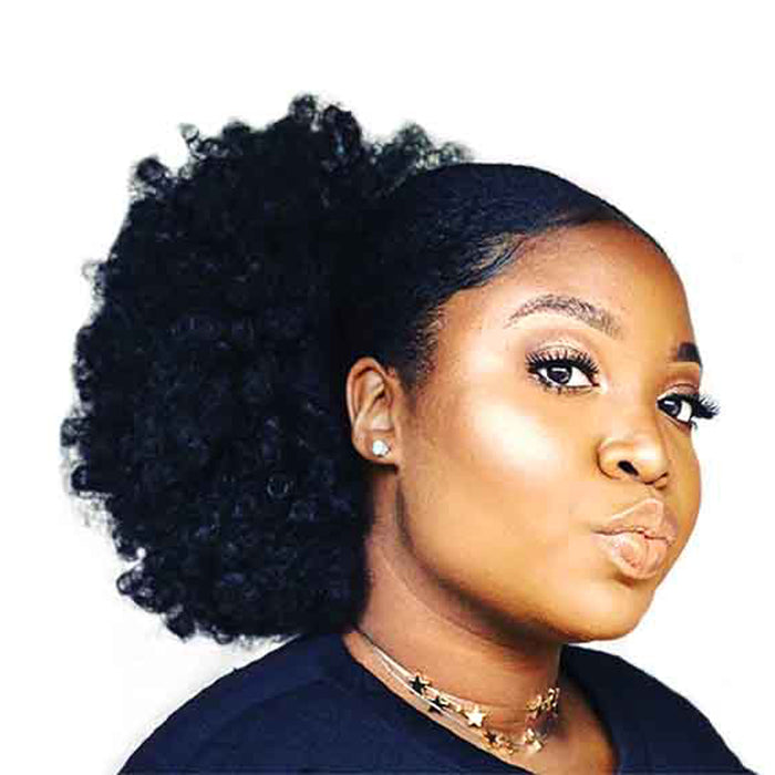 Super-large-afro-puff-10inch-black color 
