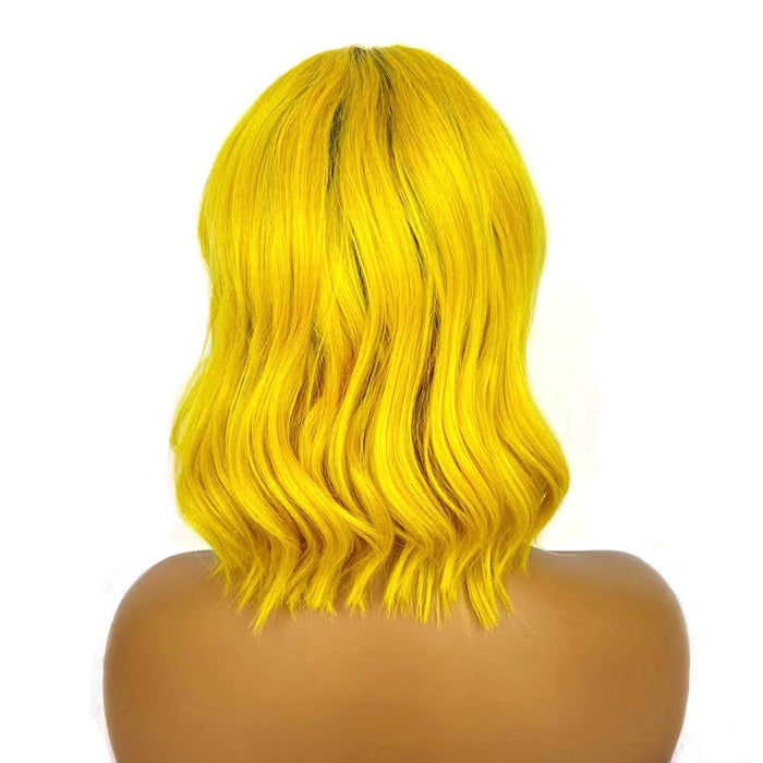 Yellow Ombre Lace Front wig Wavy Bob