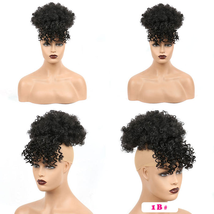  synthetic Afro Puff With Bangs