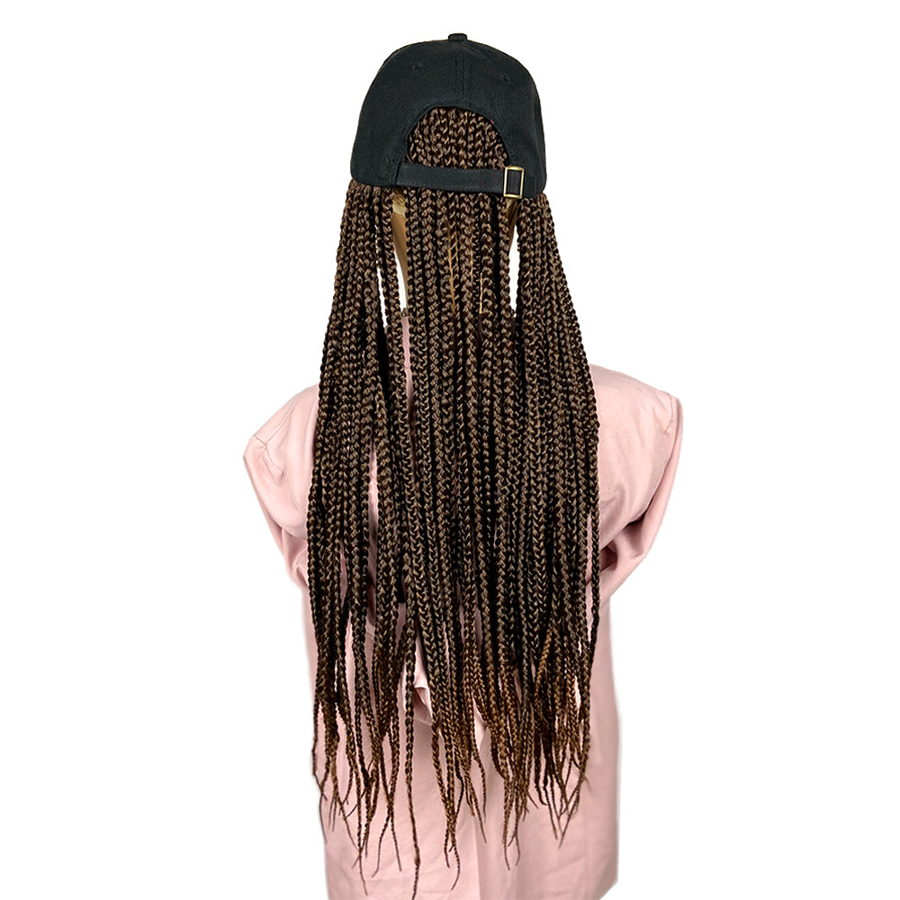 Black Baseball cap with box braids wig