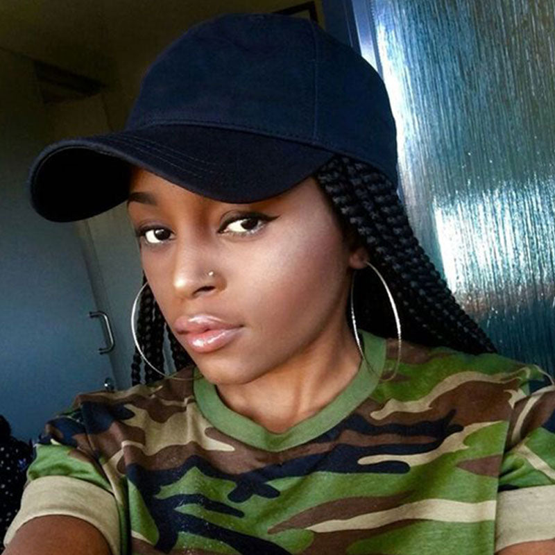 3X Box Braids with Baseball Cap 24 Inch