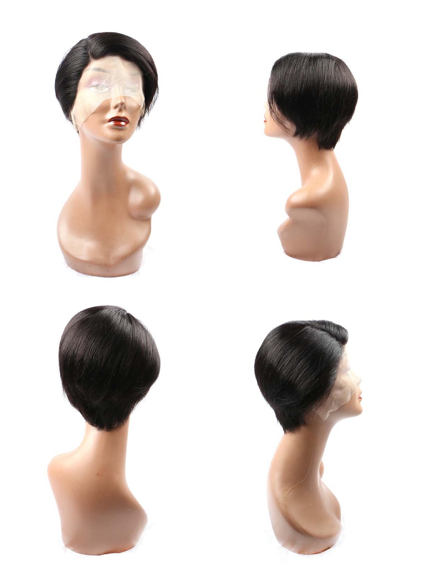 black Pixie Cut Human Hair Wig
