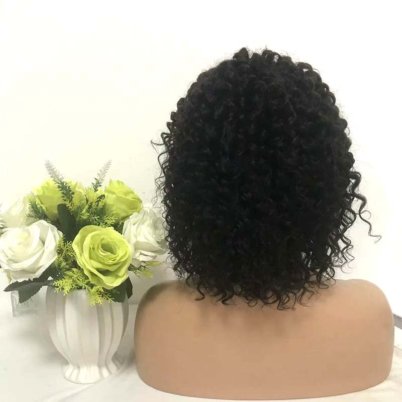 black big loose wave short human hair lacewig