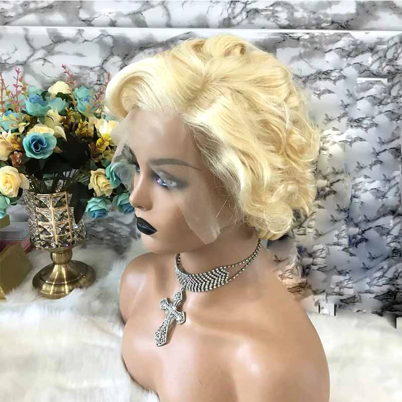 blonde pixie cut weave for African America