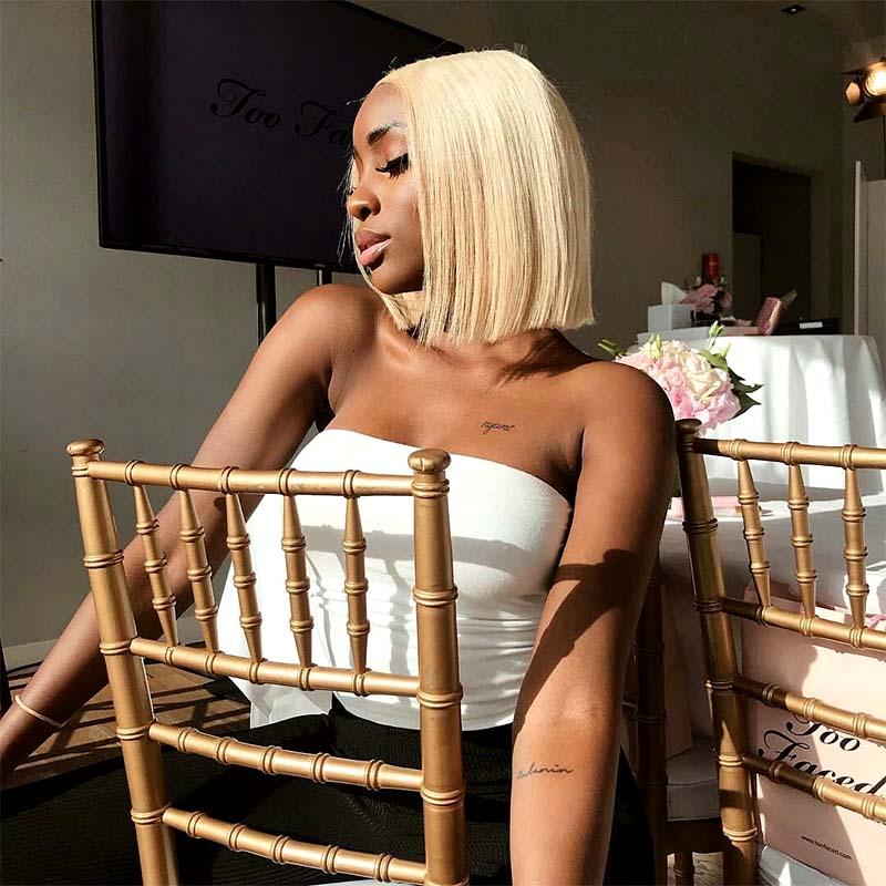 blonde bob lace wig human hair for black women
