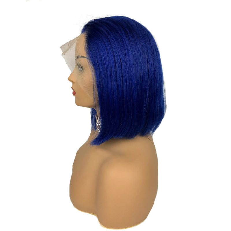 dark blue lace front wig
