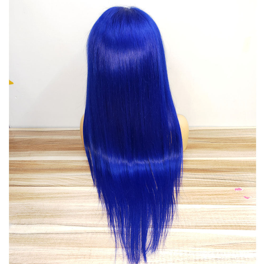 13x4 lace front wig blue color