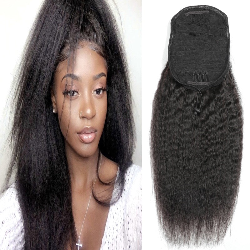 brazilian hair kinky straight ponytail