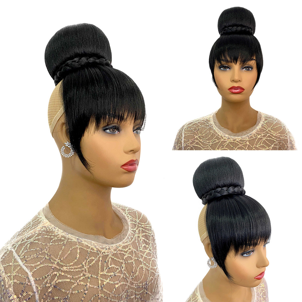 Hair Bun and Bang for black women