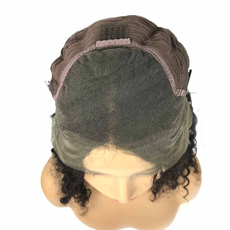 Surprisehair Middle Part Deep Wave Curly Bob wigs Lace Front Human Hair