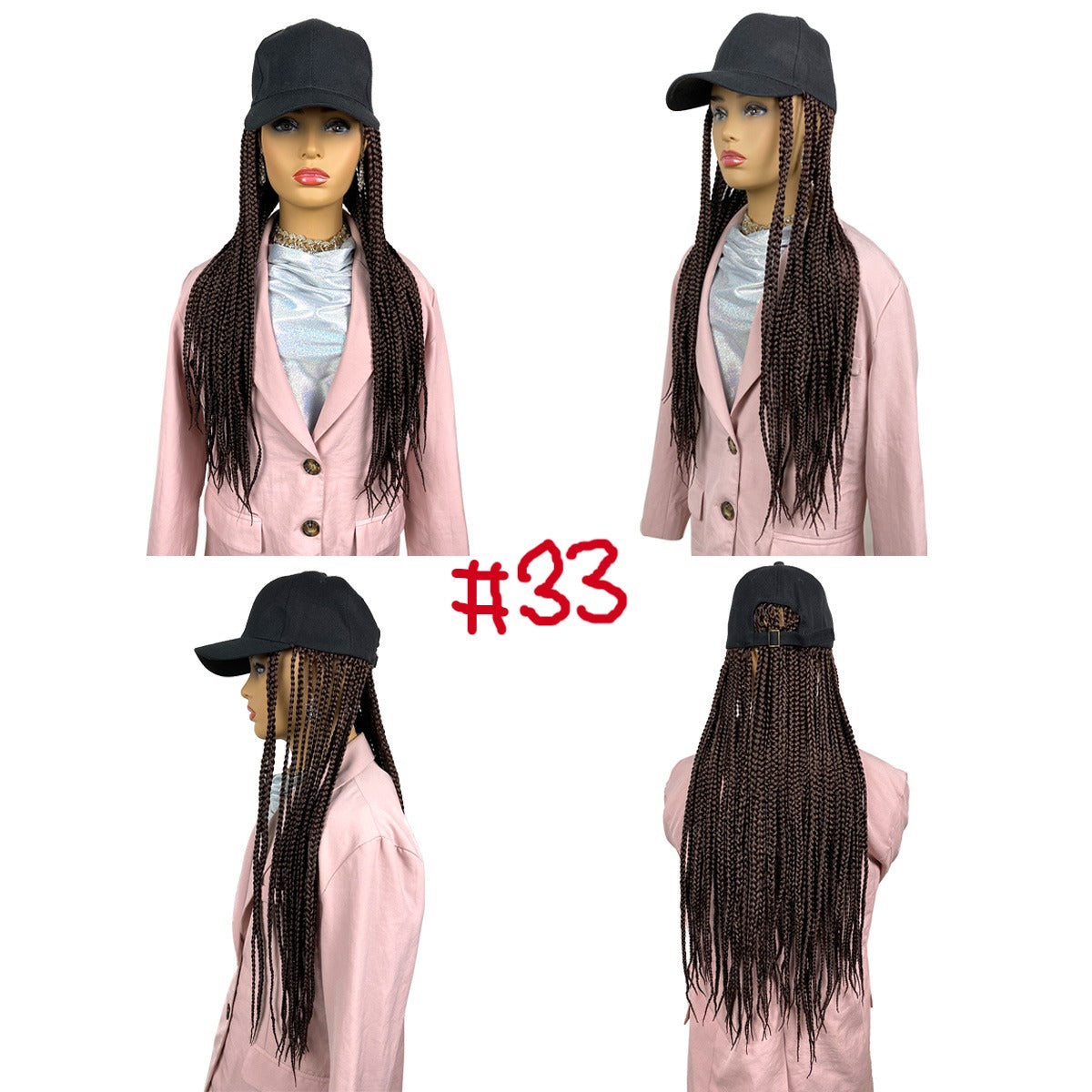 Long box Braided Hat Wig