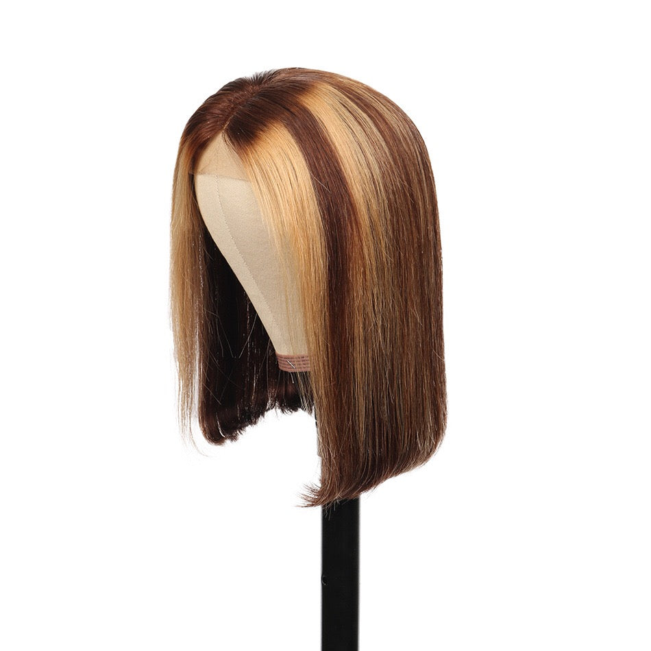 highlight lace closure bob wig