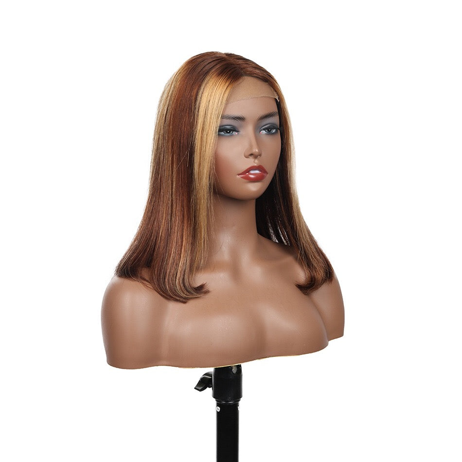 highlight lace closure bob wig brazilian hair
