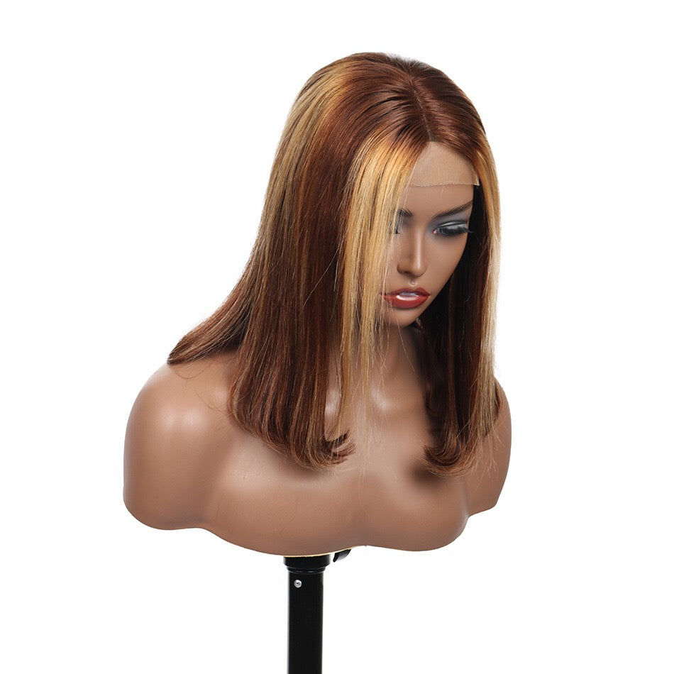 highlight lace closure bob wig human hair