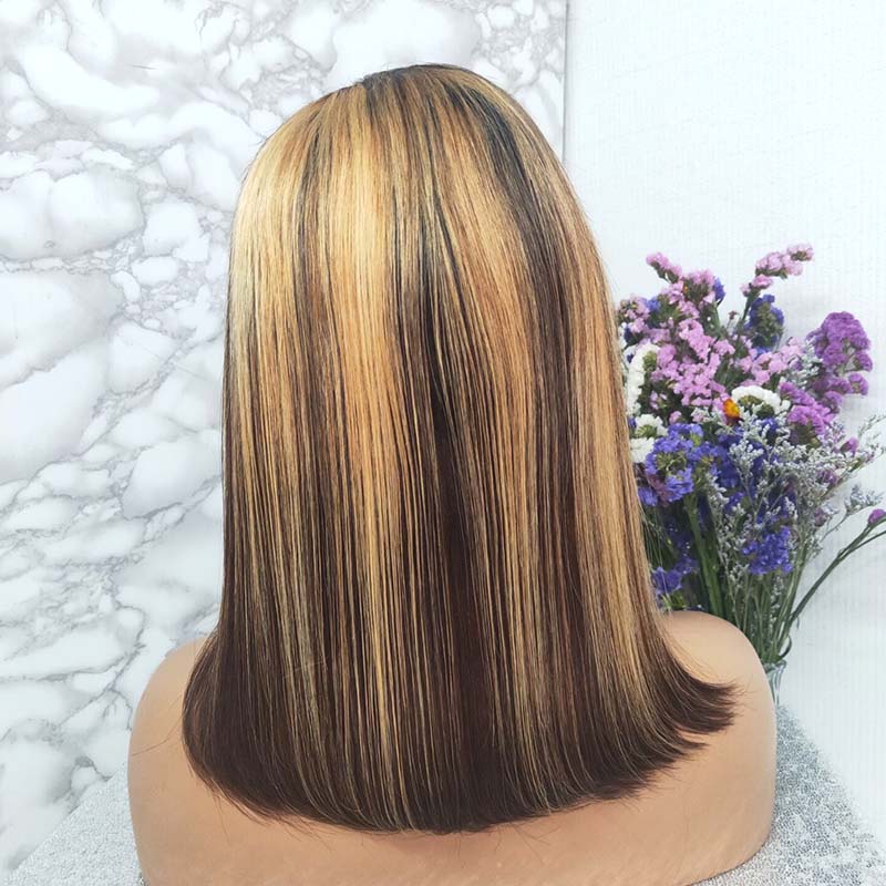 highlight color bob wig human hair