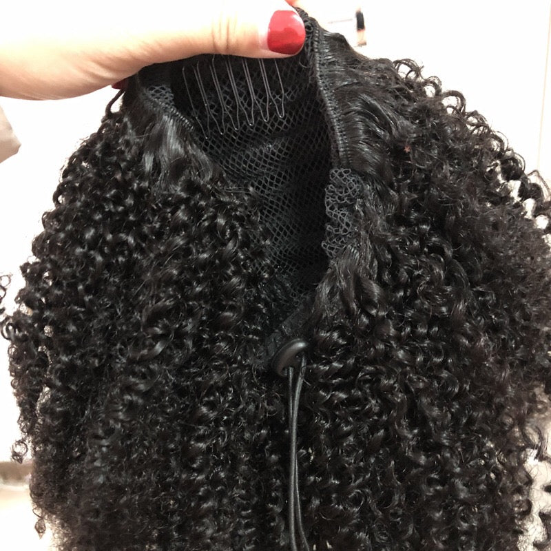 human hair afro kinky ponytail.