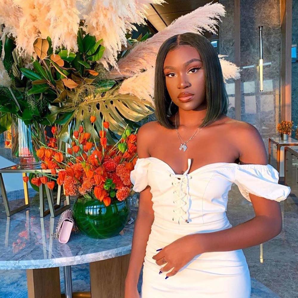 human hair lace closure wig for black women.