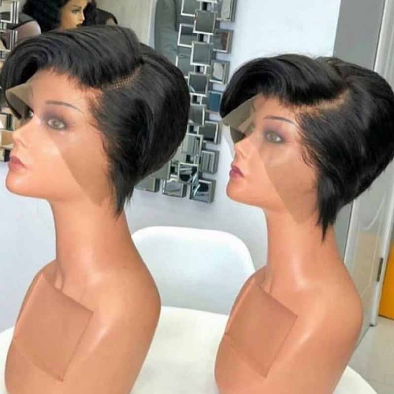 human hair pixie cut lace wig human hair for black women