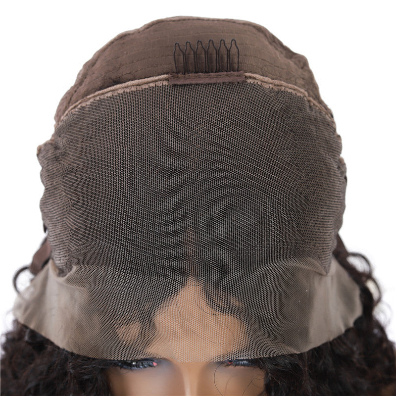short human hair lace front wigs water wave