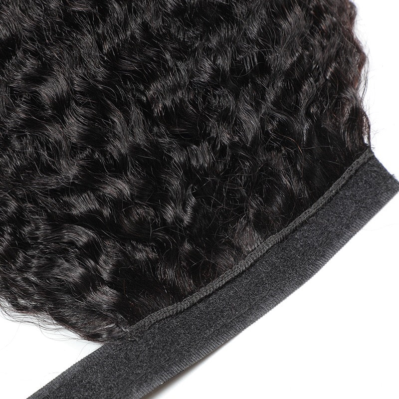 kinky straight human hair ponytail