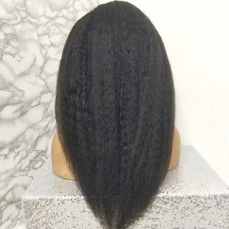 Kinky Straight Human Hair Wig Lace Front High Density Surprisehair