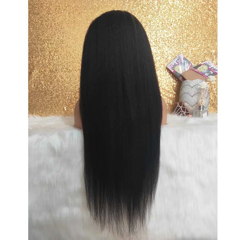 Straight Yaki Wig Lace Front Brazilian Human Hair Surprisehair