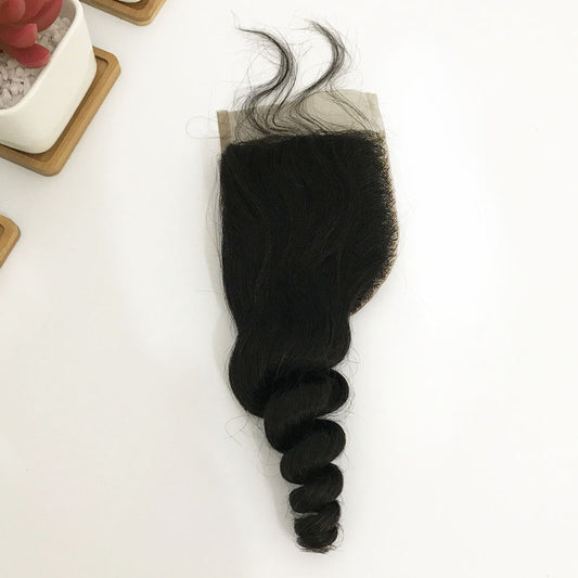 human hair lace closure loose wave