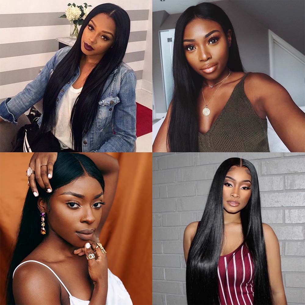lace closure wig straight human hair