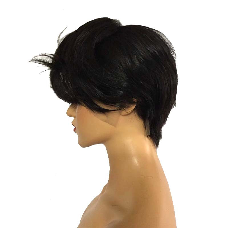 natural wave pixie cut wig human hair
