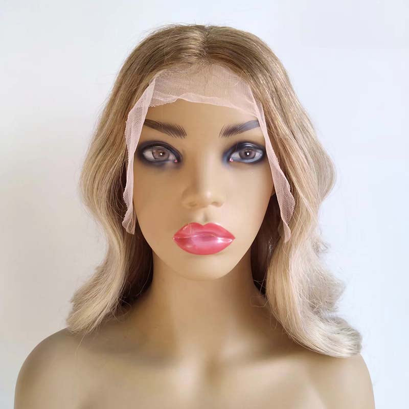 Honey Blonde Highlight Lace Front Wig Body Wave Human Hair